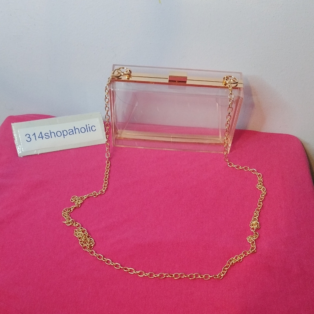 Clear Purse With Gold Chain Strap